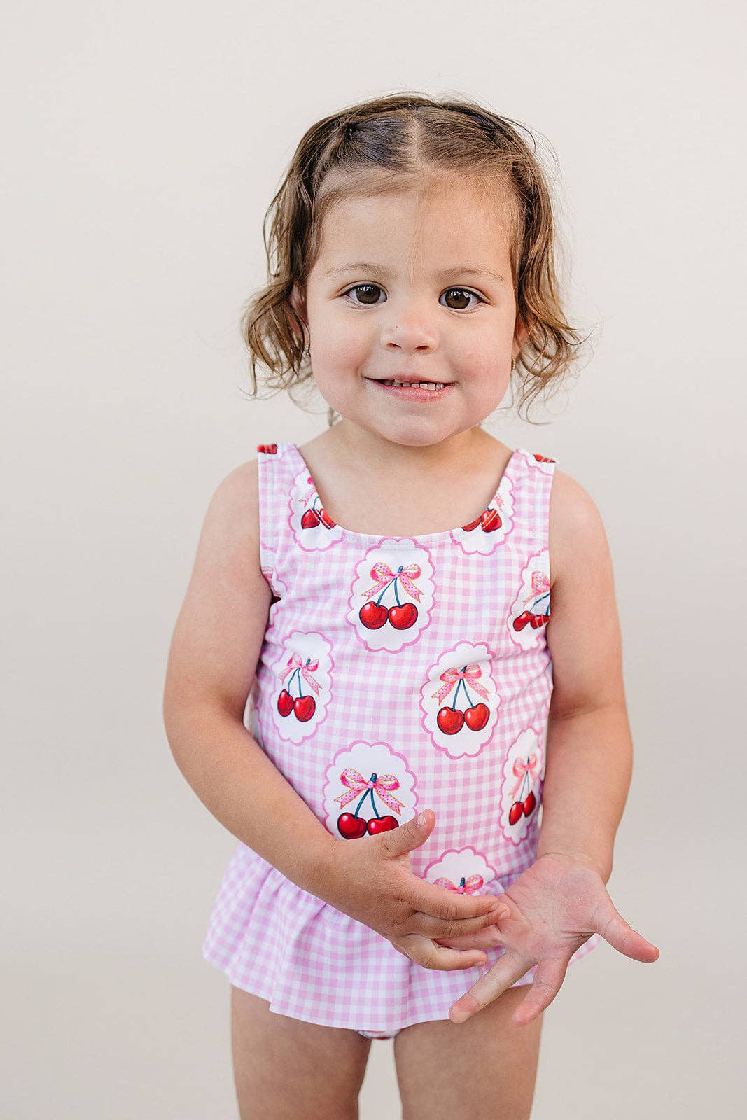 Gingham Cherry One Piece Swimsuit