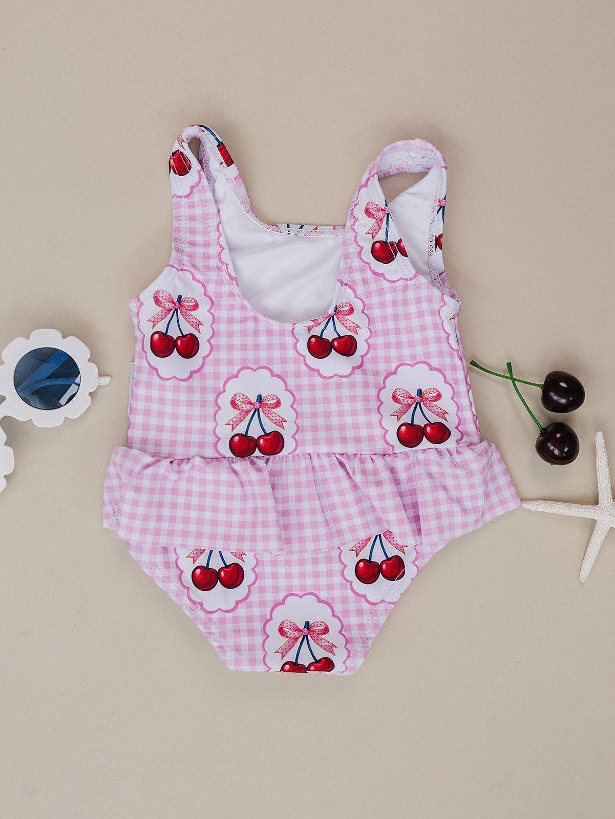 Gingham Cherry One Piece Swimsuit