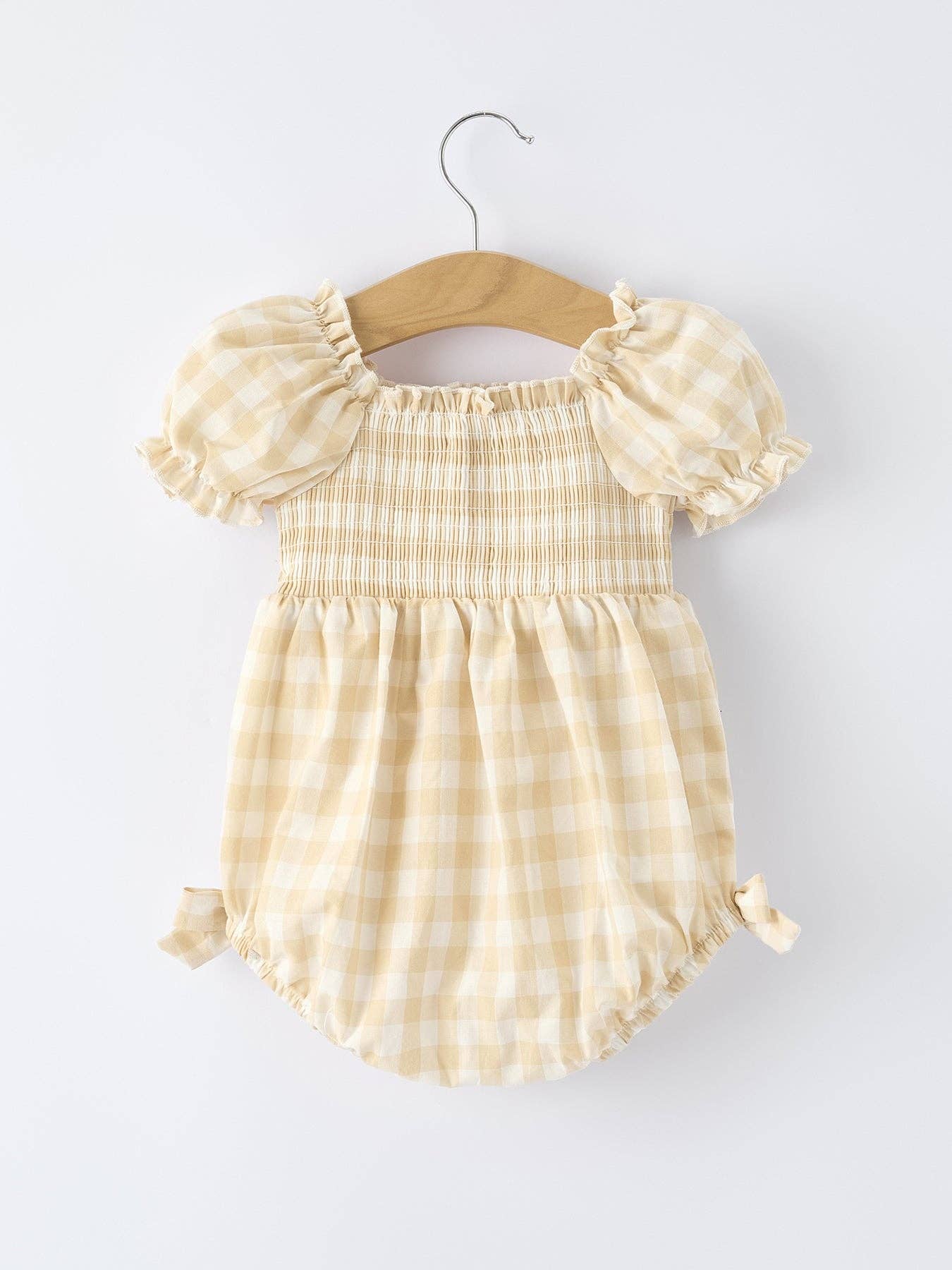 Honeysuckle Plaid Romper
