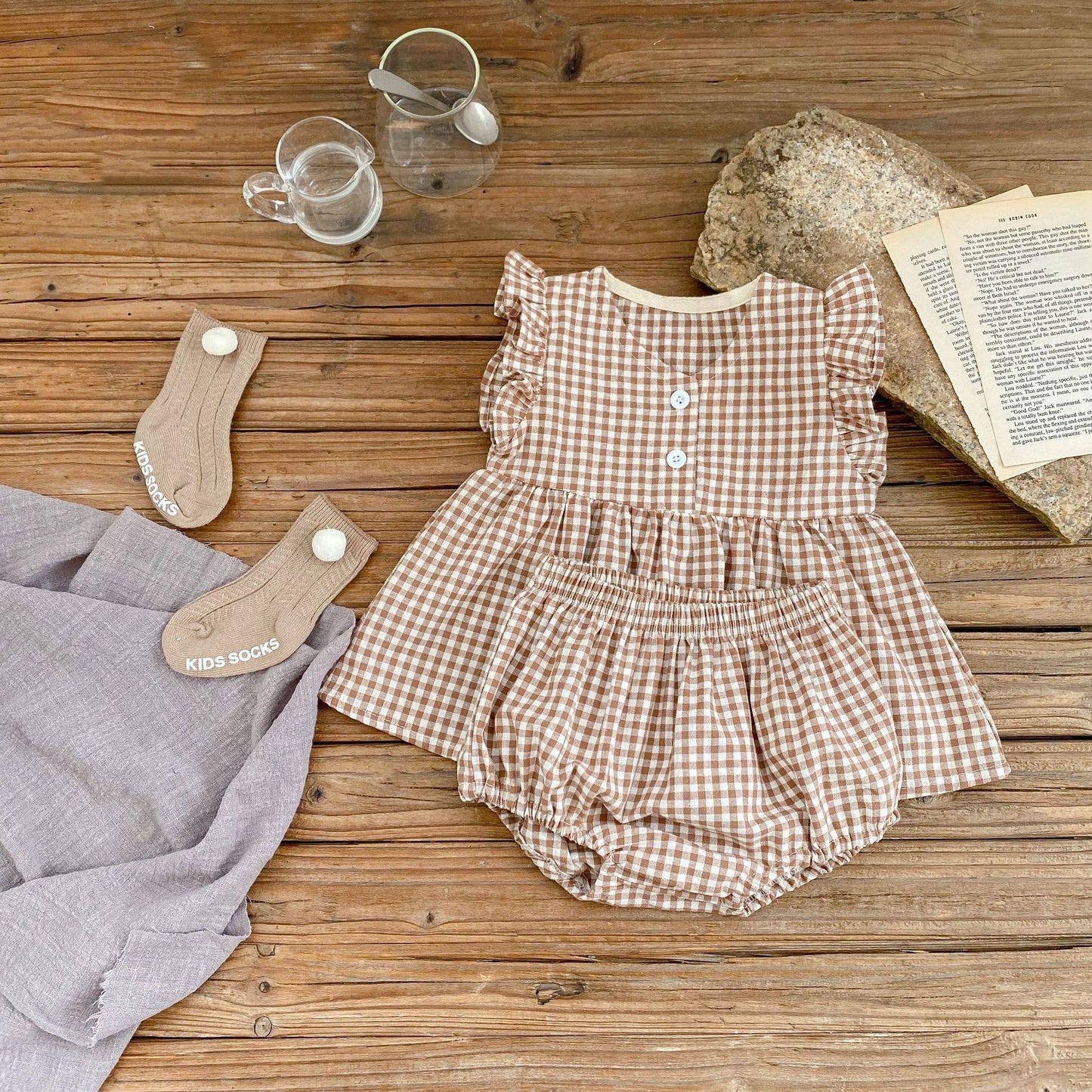 Ada Gingham Dress + Bloomer Set