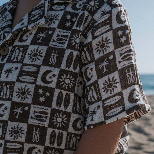 Summer Check Muslin Button Up