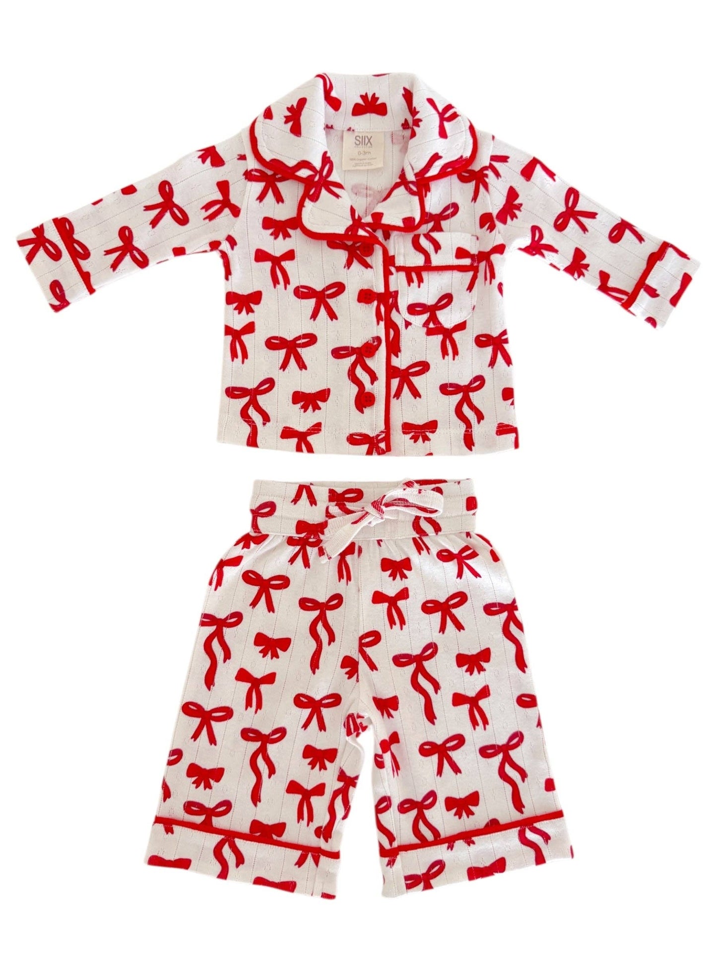Red Bows Organic Pointelle Lounge Set