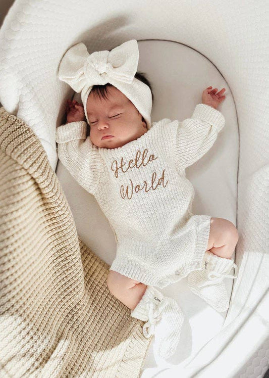 'Hello World' Announcement Romper