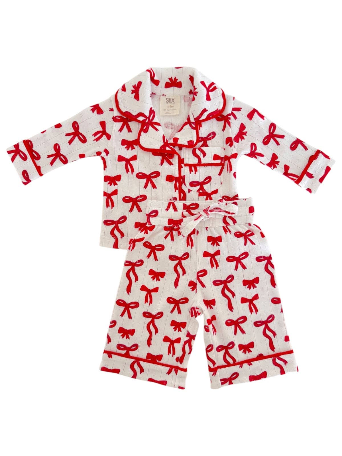 Red Bows Organic Pointelle Lounge Set