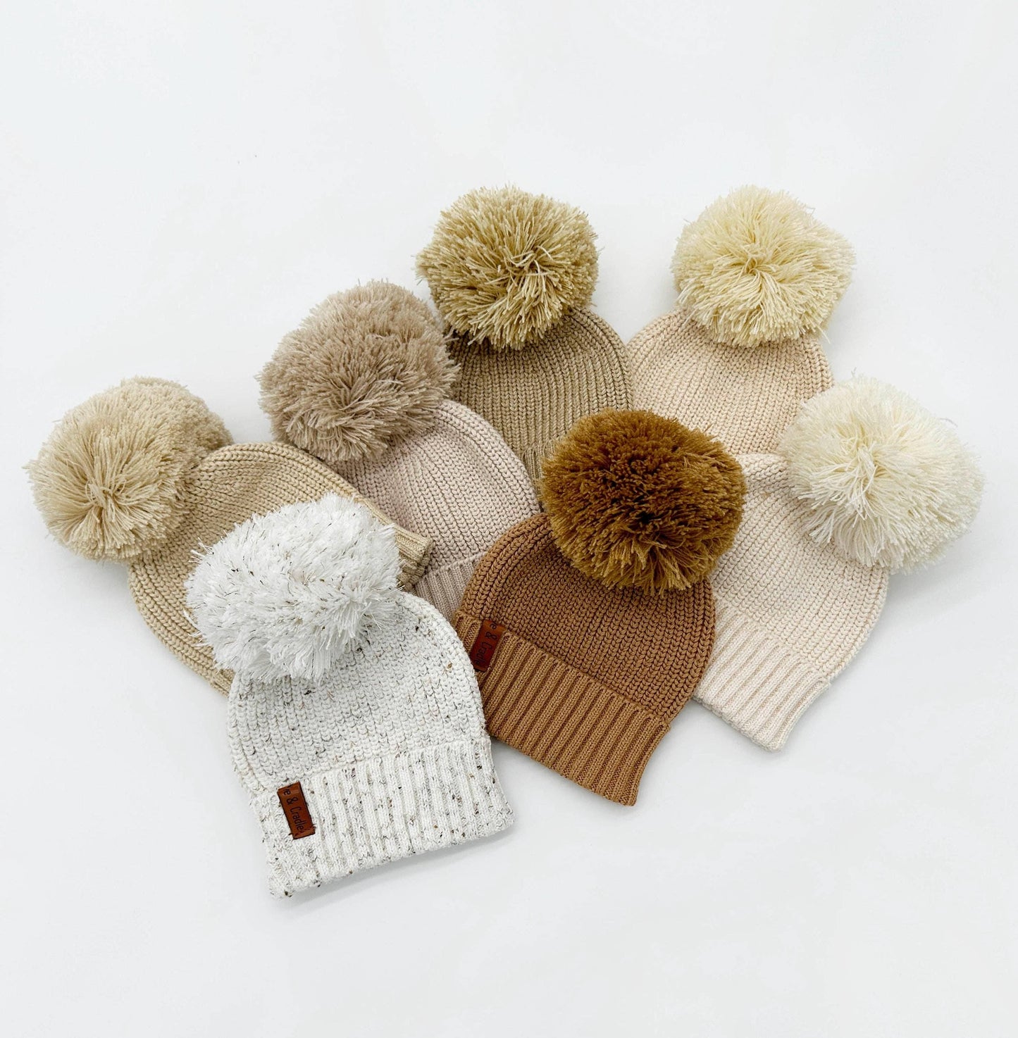Cotton Pom Beanie: Tan