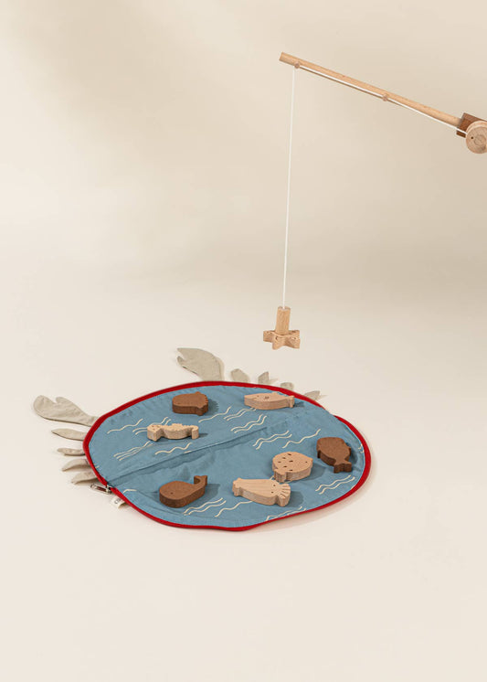 Coco Village Wooden Fishing Game with Bag