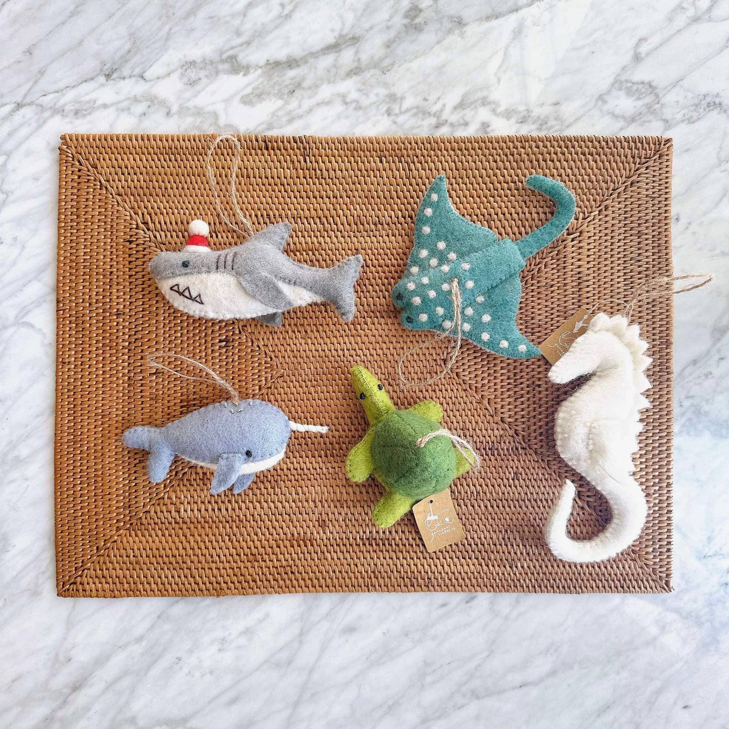 Felt Sea Creature Ornament: Blue Stingray