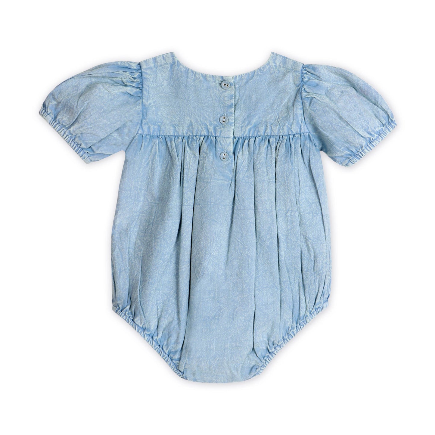 Aspen Soft Denim Washed Baby Romper