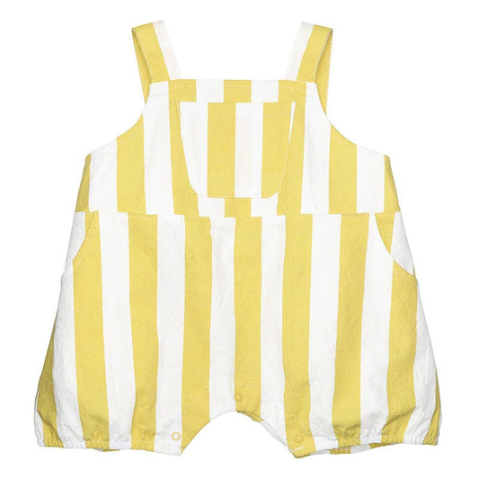 Yellow Stripe Life Overall Romper