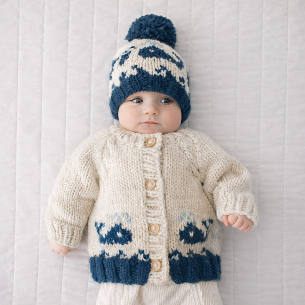 Whale Cardigan Sweater