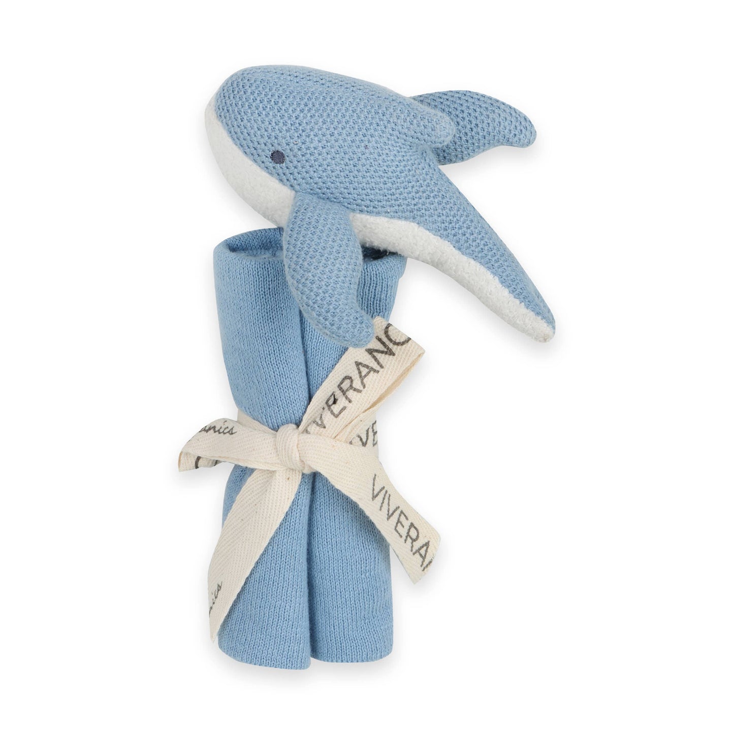 Blue Whale - Organic Baby Lovey Security Blanket